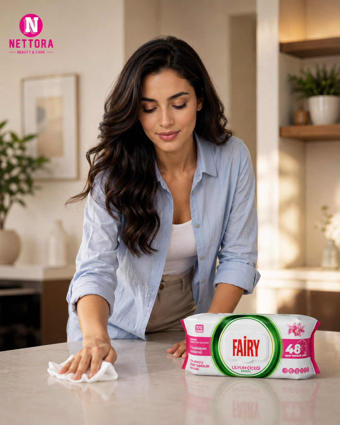دستمال مرطوب سطوح فیری (Fairy Multi Surface Wipes)
