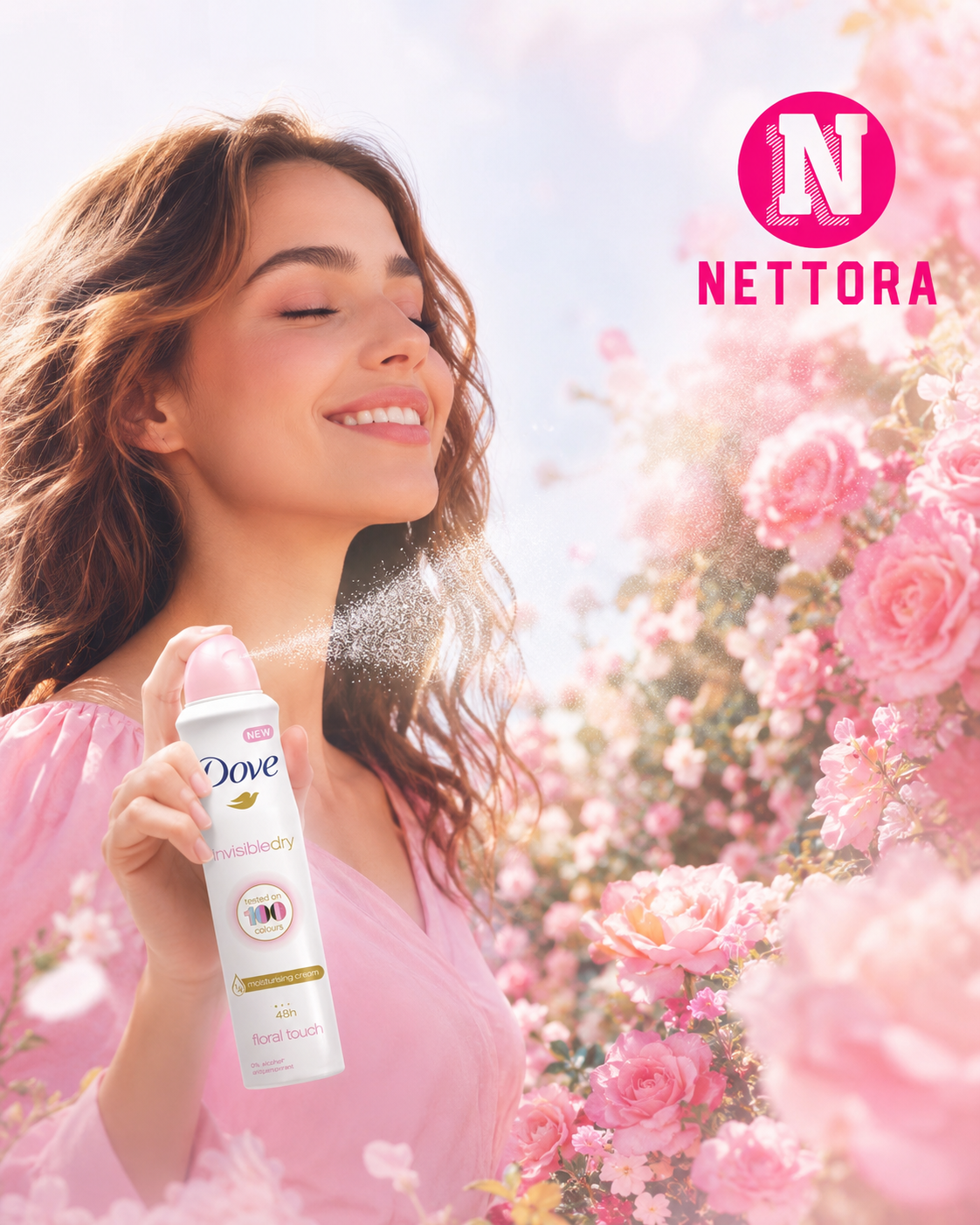 اسپری ضدتعریق داو اینویزیبل درای فلورال تاچ صد گل سر صورتی  250 میل (Dove Invisible Dry Floral Touch)