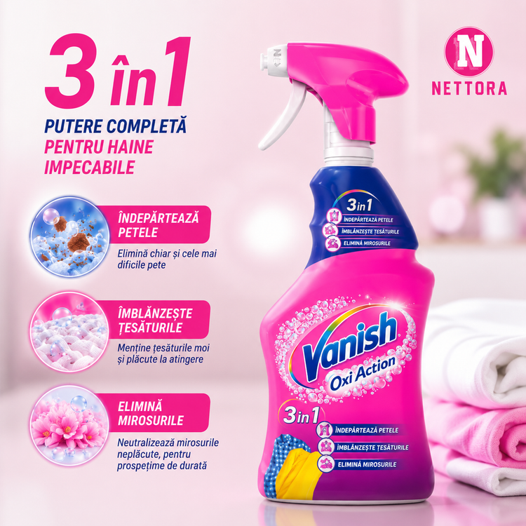 اسپری لکهبر لباس ونیش 3 در 1 (Vanish Oxi Action 3 in 1)