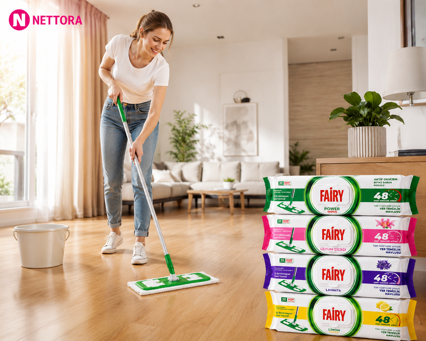 دستمال نظافت مخصوص تی فیری مدل Fairy power wipes