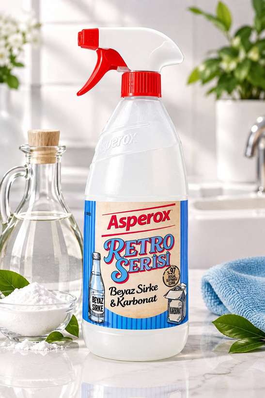 اسپری تمیزکننده چندمنظوره Asperox Retro Serisi Beyaz Sirke & Karbonat