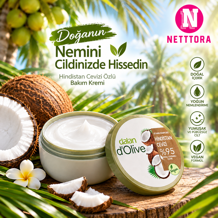 کرم مرطوبکننده و احیاکننده دالان D’Olive با ویتامین و نارگیل