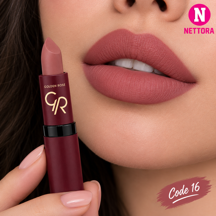 رژ لب جامد گلدن رز ولوت مات Golden Rose Velvet Matte Lipstick