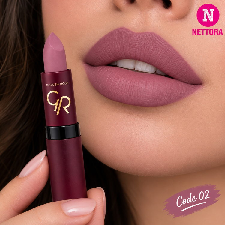 رژ لب جامد گلدن رز ولوت مات Golden Rose Velvet Matte Lipstick