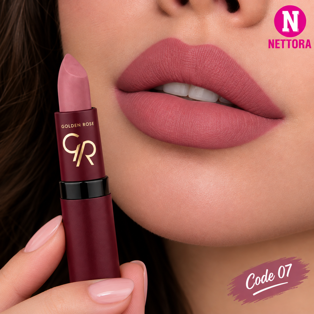 رژ لب جامد گلدن رز ولوت مات Golden Rose Velvet Matte Lipstick