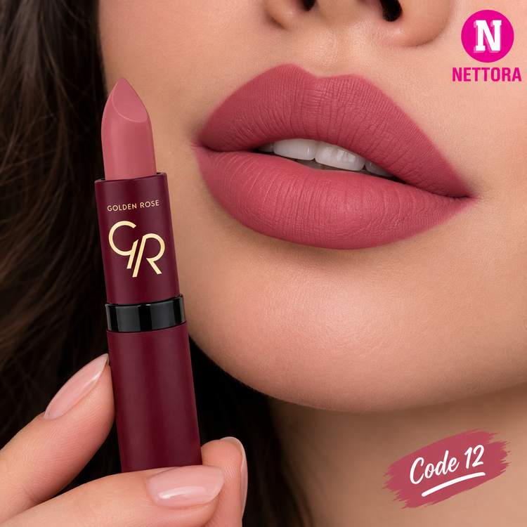 رژ لب جامد گلدن رز ولوت مات Golden Rose Velvet Matte Lipstick