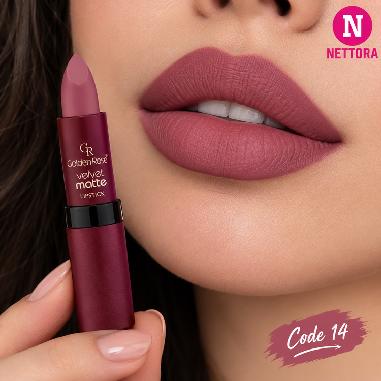 رژ لب جامد گلدن رز ولوت مات Golden Rose Velvet Matte Lipstick